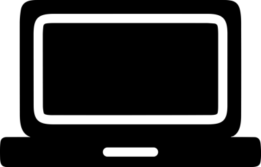 Şeffaf arkaplan ile PNG biçiminde bilgisayar logosu simgesi. Teknoloji markaları, bilişim hizmetleri, web geliştirme veya dijital ürünler için uygun minimalist siyah-beyaz tasarım. Çok yönlü markalaşma ve arayüz kullanımı için temiz ve modern sembol