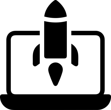 Şeffaf arkaplan ile PNG biçiminde bilgisayar logosu simgesi. Teknoloji markaları, bilişim hizmetleri, web geliştirme veya dijital ürünler için uygun minimalist siyah-beyaz tasarım. Çok yönlü markalaşma ve arayüz kullanımı için temiz ve modern sembol