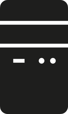 Şeffaf arkaplan ile PNG biçiminde bilgisayar logosu simgesi. Teknoloji markaları, bilişim hizmetleri, web geliştirme veya dijital ürünler için uygun minimalist siyah-beyaz tasarım. Çok yönlü markalaşma ve arayüz kullanımı için temiz ve modern sembol