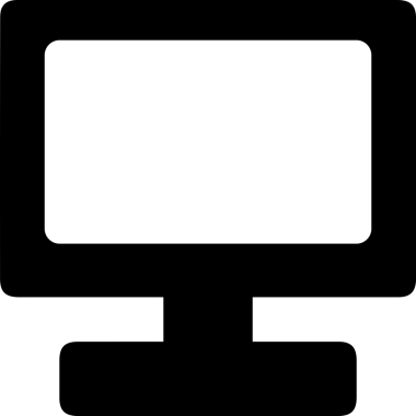 Şeffaf arkaplan ile PNG biçiminde bilgisayar logosu simgesi. Teknoloji markaları, bilişim hizmetleri, web geliştirme veya dijital ürünler için uygun minimalist siyah-beyaz tasarım. Çok yönlü markalaşma ve arayüz kullanımı için temiz ve modern sembol