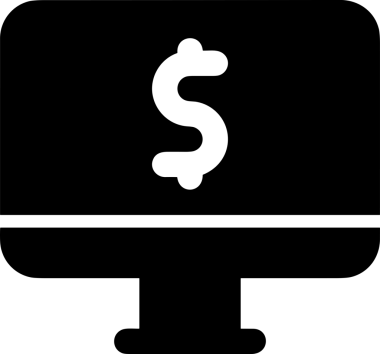 Şeffaf arkaplan ile PNG biçiminde bilgisayar logosu simgesi. Teknoloji markaları, bilişim hizmetleri, web geliştirme veya dijital ürünler için uygun minimalist siyah-beyaz tasarım. Çok yönlü markalaşma ve arayüz kullanımı için temiz ve modern sembol