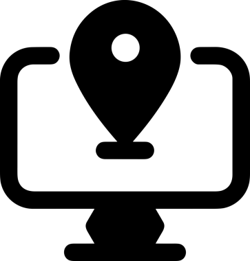 Şeffaf arkaplan ile PNG biçiminde bilgisayar logosu simgesi. Teknoloji markaları, bilişim hizmetleri, web geliştirme veya dijital ürünler için uygun minimalist siyah-beyaz tasarım. Çok yönlü markalaşma ve arayüz kullanımı için temiz ve modern sembol