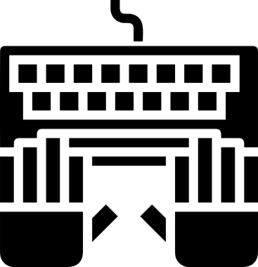 Şeffaf arkaplan ile PNG biçiminde bilgisayar logosu simgesi. Teknoloji markaları, bilişim hizmetleri, web geliştirme veya dijital ürünler için uygun minimalist siyah-beyaz tasarım. Çok yönlü markalaşma ve arayüz kullanımı için temiz ve modern sembol