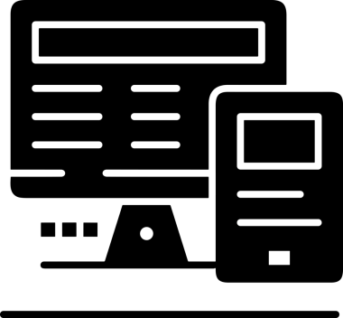 Şeffaf arkaplan ile PNG biçiminde bilgisayar logosu simgesi. Teknoloji markaları, bilişim hizmetleri, web geliştirme veya dijital ürünler için uygun minimalist siyah-beyaz tasarım. Çok yönlü markalaşma ve arayüz kullanımı için temiz ve modern sembol