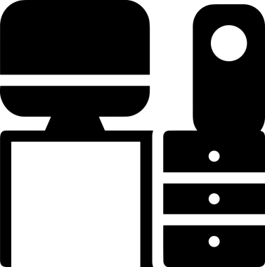 Şeffaf arkaplan ile PNG biçiminde bilgisayar logosu simgesi. Teknoloji markaları, bilişim hizmetleri, web geliştirme veya dijital ürünler için uygun minimalist siyah-beyaz tasarım. Çok yönlü markalaşma ve arayüz kullanımı için temiz ve modern sembol