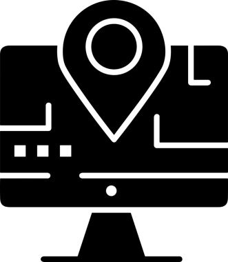 Şeffaf arkaplan ile PNG biçiminde bilgisayar logosu simgesi. Teknoloji markaları, bilişim hizmetleri, web geliştirme veya dijital ürünler için uygun minimalist siyah-beyaz tasarım. Çok yönlü markalaşma ve arayüz kullanımı için temiz ve modern sembol