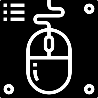 Şeffaf arkaplan ile PNG biçiminde bilgisayar logosu simgesi. Teknoloji markaları, bilişim hizmetleri, web geliştirme veya dijital ürünler için uygun minimalist siyah-beyaz tasarım. Çok yönlü markalaşma ve arayüz kullanımı için temiz ve modern sembol