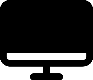 Şeffaf arkaplan ile PNG biçiminde bilgisayar logosu simgesi. Teknoloji markaları, bilişim hizmetleri, web geliştirme veya dijital ürünler için uygun minimalist siyah-beyaz tasarım. Çok yönlü markalaşma ve arayüz kullanımı için temiz ve modern sembol