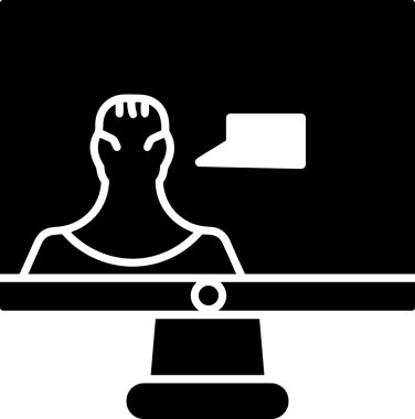 Şeffaf arkaplan ile PNG biçiminde bilgisayar logosu simgesi. Teknoloji markaları, bilişim hizmetleri, web geliştirme veya dijital ürünler için uygun minimalist siyah-beyaz tasarım. Çok yönlü markalaşma ve arayüz kullanımı için temiz ve modern sembol