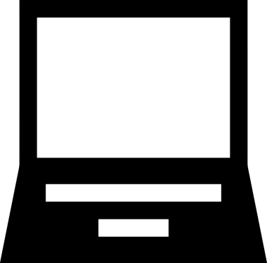 Şeffaf arkaplan ile PNG biçiminde bilgisayar logosu simgesi. Teknoloji markaları, bilişim hizmetleri, web geliştirme veya dijital ürünler için uygun minimalist siyah-beyaz tasarım. Çok yönlü markalaşma ve arayüz kullanımı için temiz ve modern sembol