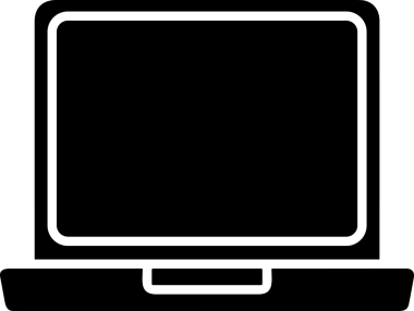 Şeffaf arkaplan ile PNG biçiminde bilgisayar logosu simgesi. Teknoloji markaları, bilişim hizmetleri, web geliştirme veya dijital ürünler için uygun minimalist siyah-beyaz tasarım. Çok yönlü markalaşma ve arayüz kullanımı için temiz ve modern sembol