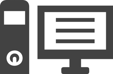 Şeffaf arkaplan ile PNG biçiminde bilgisayar logosu simgesi. Teknoloji markaları, bilişim hizmetleri, web geliştirme veya dijital ürünler için uygun minimalist siyah-beyaz tasarım. Çok yönlü markalaşma ve arayüz kullanımı için temiz ve modern sembol