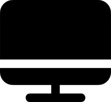 Şeffaf arkaplan ile PNG biçiminde bilgisayar logosu simgesi. Teknoloji markaları, bilişim hizmetleri, web geliştirme veya dijital ürünler için uygun minimalist siyah-beyaz tasarım. Çok yönlü markalaşma ve arayüz kullanımı için temiz ve modern sembol