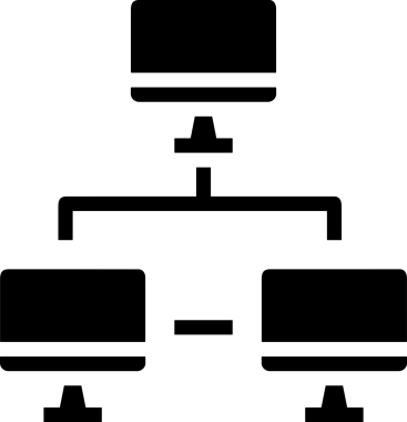 Şeffaf arkaplan ile PNG biçiminde bilgisayar logosu simgesi. Teknoloji markaları, bilişim hizmetleri, web geliştirme veya dijital ürünler için uygun minimalist siyah-beyaz tasarım. Çok yönlü markalaşma ve arayüz kullanımı için temiz ve modern sembol