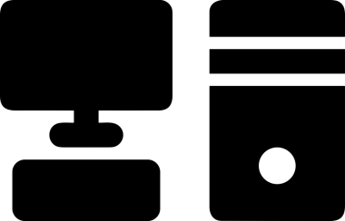 Şeffaf arkaplan ile PNG biçiminde bilgisayar logosu simgesi. Teknoloji markaları, bilişim hizmetleri, web geliştirme veya dijital ürünler için uygun minimalist siyah-beyaz tasarım. Çok yönlü markalaşma ve arayüz kullanımı için temiz ve modern sembol