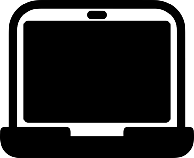 Şeffaf arkaplan ile PNG biçiminde bilgisayar logosu simgesi. Teknoloji markaları, bilişim hizmetleri, web geliştirme veya dijital ürünler için uygun minimalist siyah-beyaz tasarım. Çok yönlü markalaşma ve arayüz kullanımı için temiz ve modern sembol