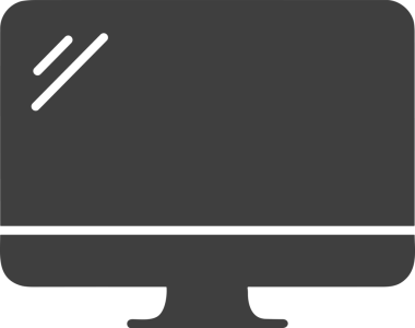 Şeffaf arkaplan ile PNG biçiminde bilgisayar logosu simgesi. Teknoloji markaları, bilişim hizmetleri, web geliştirme veya dijital ürünler için uygun minimalist siyah-beyaz tasarım. Çok yönlü markalaşma ve arayüz kullanımı için temiz ve modern sembol