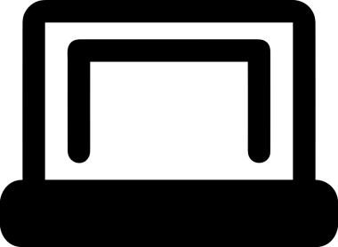 Şeffaf arkaplan ile PNG biçiminde bilgisayar logosu simgesi. Teknoloji markaları, bilişim hizmetleri, web geliştirme veya dijital ürünler için uygun minimalist siyah-beyaz tasarım. Çok yönlü markalaşma ve arayüz kullanımı için temiz ve modern sembol