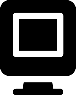 Şeffaf arkaplan ile PNG biçiminde bilgisayar logosu simgesi. Teknoloji markaları, bilişim hizmetleri, web geliştirme veya dijital ürünler için uygun minimalist siyah-beyaz tasarım. Çok yönlü markalaşma ve arayüz kullanımı için temiz ve modern sembol