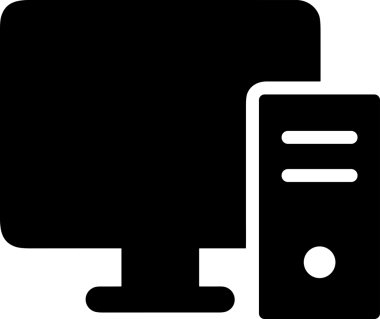 Şeffaf arkaplan ile PNG biçiminde bilgisayar logosu simgesi. Teknoloji markaları, bilişim hizmetleri, web geliştirme veya dijital ürünler için uygun minimalist siyah-beyaz tasarım. Çok yönlü markalaşma ve arayüz kullanımı için temiz ve modern sembol