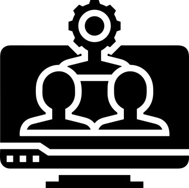 Şeffaf arkaplan ile PNG biçiminde bilgisayar logosu simgesi. Teknoloji markaları, bilişim hizmetleri, web geliştirme veya dijital ürünler için uygun minimalist siyah-beyaz tasarım. Çok yönlü markalaşma ve arayüz kullanımı için temiz ve modern sembol