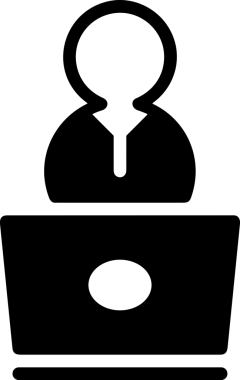 Şeffaf arkaplan ile PNG biçiminde bilgisayar logosu simgesi. Teknoloji markaları, bilişim hizmetleri, web geliştirme veya dijital ürünler için uygun minimalist siyah-beyaz tasarım. Çok yönlü markalaşma ve arayüz kullanımı için temiz ve modern sembol