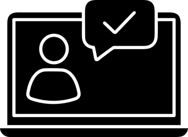 Şeffaf arkaplan ile PNG biçiminde bilgisayar logosu simgesi. Teknoloji markaları, bilişim hizmetleri, web geliştirme veya dijital ürünler için uygun minimalist siyah-beyaz tasarım. Çok yönlü markalaşma ve arayüz kullanımı için temiz ve modern sembol