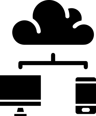 Şeffaf arkaplan ile PNG biçiminde bilgisayar logosu simgesi. Teknoloji markaları, bilişim hizmetleri, web geliştirme veya dijital ürünler için uygun minimalist siyah-beyaz tasarım. Çok yönlü markalaşma ve arayüz kullanımı için temiz ve modern sembol