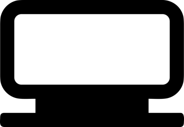 Şeffaf arkaplan ile PNG biçiminde bilgisayar logosu simgesi. Teknoloji markaları, bilişim hizmetleri, web geliştirme veya dijital ürünler için uygun minimalist siyah-beyaz tasarım. Çok yönlü markalaşma ve arayüz kullanımı için temiz ve modern sembol
