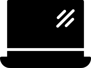 Şeffaf arkaplan ile PNG biçiminde bilgisayar logosu simgesi. Teknoloji markaları, bilişim hizmetleri, web geliştirme veya dijital ürünler için uygun minimalist siyah-beyaz tasarım. Çok yönlü markalaşma ve arayüz kullanımı için temiz ve modern sembol