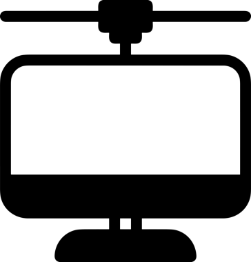 Şeffaf arkaplan ile PNG biçiminde bilgisayar logosu simgesi. Teknoloji markaları, bilişim hizmetleri, web geliştirme veya dijital ürünler için uygun minimalist siyah-beyaz tasarım. Çok yönlü markalaşma ve arayüz kullanımı için temiz ve modern sembol