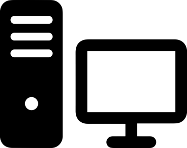 Şeffaf arkaplan ile PNG biçiminde bilgisayar logosu simgesi. Teknoloji markaları, bilişim hizmetleri, web geliştirme veya dijital ürünler için uygun minimalist siyah-beyaz tasarım. Çok yönlü markalaşma ve arayüz kullanımı için temiz ve modern sembol