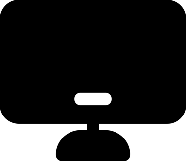 Şeffaf arkaplan ile PNG biçiminde bilgisayar logosu simgesi. Teknoloji markaları, bilişim hizmetleri, web geliştirme veya dijital ürünler için uygun minimalist siyah-beyaz tasarım. Çok yönlü markalaşma ve arayüz kullanımı için temiz ve modern sembol