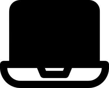 Şeffaf arkaplan ile PNG biçiminde bilgisayar logosu simgesi. Teknoloji markaları, bilişim hizmetleri, web geliştirme veya dijital ürünler için uygun minimalist siyah-beyaz tasarım. Çok yönlü markalaşma ve arayüz kullanımı için temiz ve modern sembol