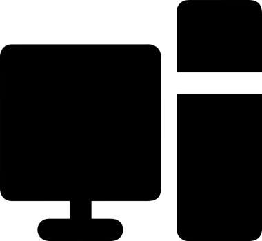 Şeffaf arkaplan ile PNG biçiminde bilgisayar logosu simgesi. Teknoloji markaları, bilişim hizmetleri, web geliştirme veya dijital ürünler için uygun minimalist siyah-beyaz tasarım. Çok yönlü markalaşma ve arayüz kullanımı için temiz ve modern sembol