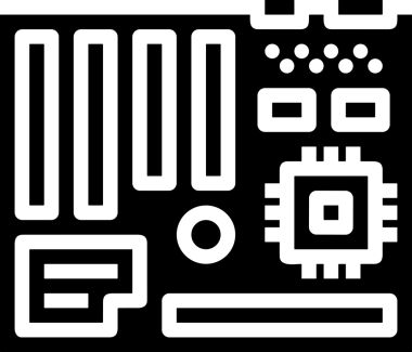 Şeffaf arkaplan ile PNG biçiminde bilgisayar logosu simgesi. Teknoloji markaları, bilişim hizmetleri, web geliştirme veya dijital ürünler için uygun minimalist siyah-beyaz tasarım. Çok yönlü markalaşma ve arayüz kullanımı için temiz ve modern sembol