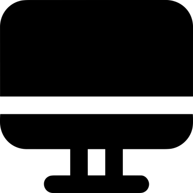 Şeffaf arkaplan ile PNG biçiminde bilgisayar logosu simgesi. Teknoloji markaları, bilişim hizmetleri, web geliştirme veya dijital ürünler için uygun minimalist siyah-beyaz tasarım. Çok yönlü markalaşma ve arayüz kullanımı için temiz ve modern sembol