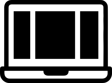 Şeffaf arkaplan ile PNG biçiminde bilgisayar logosu simgesi. Teknoloji markaları, bilişim hizmetleri, web geliştirme veya dijital ürünler için uygun minimalist siyah-beyaz tasarım. Çok yönlü markalaşma ve arayüz kullanımı için temiz ve modern sembol