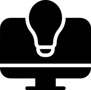Şeffaf arkaplan ile PNG biçiminde bilgisayar logosu simgesi. Teknoloji markaları, bilişim hizmetleri, web geliştirme veya dijital ürünler için uygun minimalist siyah-beyaz tasarım. Çok yönlü markalaşma ve arayüz kullanımı için temiz ve modern sembol