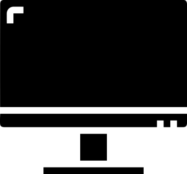 Şeffaf arkaplan ile PNG biçiminde bilgisayar logosu simgesi. Teknoloji markaları, bilişim hizmetleri, web geliştirme veya dijital ürünler için uygun minimalist siyah-beyaz tasarım. Çok yönlü markalaşma ve arayüz kullanımı için temiz ve modern sembol