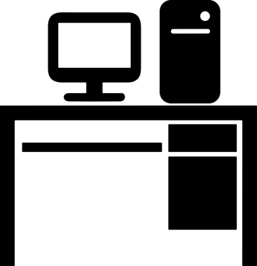Şeffaf arkaplan ile PNG biçiminde bilgisayar logosu simgesi. Teknoloji markaları, bilişim hizmetleri, web geliştirme veya dijital ürünler için uygun minimalist siyah-beyaz tasarım. Çok yönlü markalaşma ve arayüz kullanımı için temiz ve modern sembol