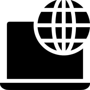 Şeffaf arkaplan ile PNG biçiminde bilgisayar logosu simgesi. Teknoloji markaları, bilişim hizmetleri, web geliştirme veya dijital ürünler için uygun minimalist siyah-beyaz tasarım. Çok yönlü markalaşma ve arayüz kullanımı için temiz ve modern sembol