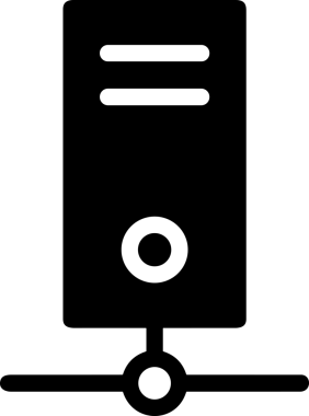 Şeffaf arkaplan ile PNG biçiminde bilgisayar logosu simgesi. Teknoloji markaları, bilişim hizmetleri, web geliştirme veya dijital ürünler için uygun minimalist siyah-beyaz tasarım. Çok yönlü markalaşma ve arayüz kullanımı için temiz ve modern sembol