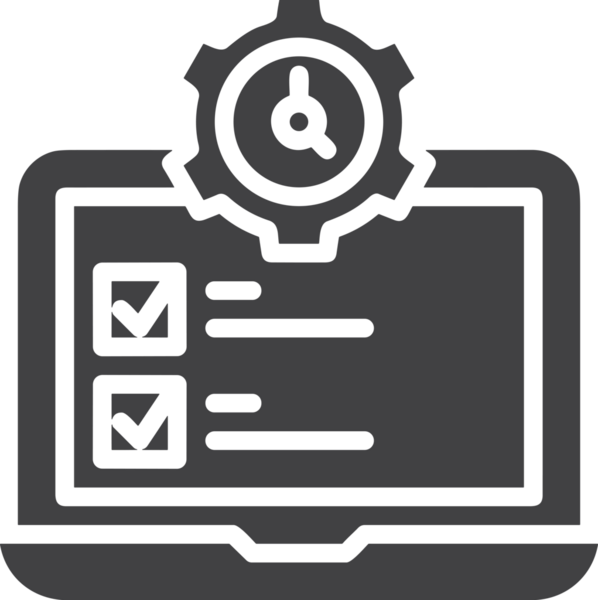 Şeffaf arkaplan ile PNG biçiminde bilgisayar logosu simgesi. Teknoloji markaları, bilişim hizmetleri, web geliştirme veya dijital ürünler için uygun minimalist siyah-beyaz tasarım. Çok yönlü markalaşma ve arayüz kullanımı için temiz ve modern sembol