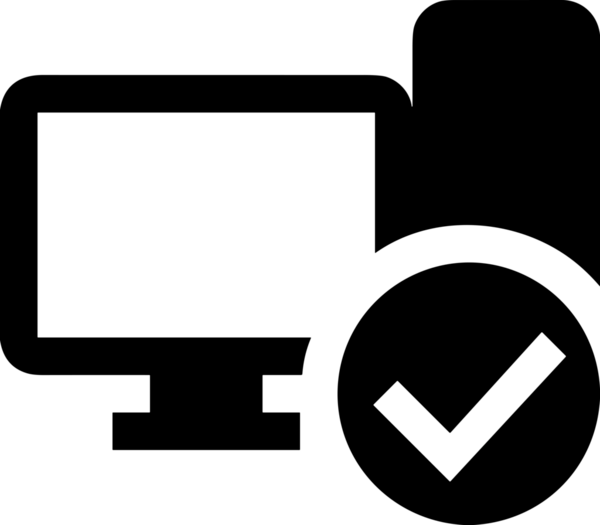 Şeffaf arkaplan ile PNG biçiminde bilgisayar logosu simgesi. Teknoloji markaları, bilişim hizmetleri, web geliştirme veya dijital ürünler için uygun minimalist siyah-beyaz tasarım. Çok yönlü markalaşma ve arayüz kullanımı için temiz ve modern sembol
