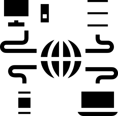Şeffaf arkaplan ile PNG biçiminde bilgisayar logosu simgesi. Teknoloji markaları, bilişim hizmetleri, web geliştirme veya dijital ürünler için uygun minimalist siyah-beyaz tasarım. Çok yönlü markalaşma ve arayüz kullanımı için temiz ve modern sembol