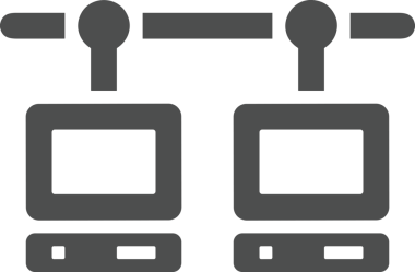 Şeffaf arkaplan ile PNG biçiminde bilgisayar logosu simgesi. Teknoloji markaları, bilişim hizmetleri, web geliştirme veya dijital ürünler için uygun minimalist siyah-beyaz tasarım. Çok yönlü markalaşma ve arayüz kullanımı için temiz ve modern sembol