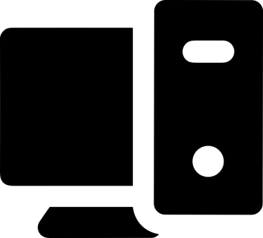 Şeffaf arkaplan ile PNG biçiminde bilgisayar logosu simgesi. Teknoloji markaları, bilişim hizmetleri, web geliştirme veya dijital ürünler için uygun minimalist siyah-beyaz tasarım. Çok yönlü markalaşma ve arayüz kullanımı için temiz ve modern sembol