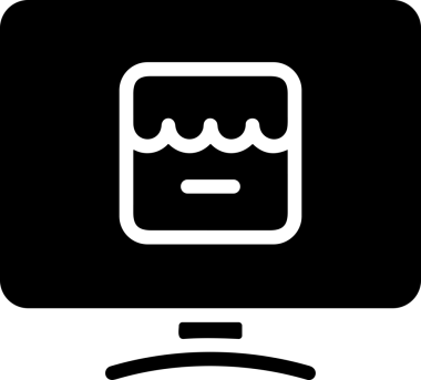Şeffaf arkaplan ile PNG biçiminde bilgisayar logosu simgesi. Teknoloji markaları, bilişim hizmetleri, web geliştirme veya dijital ürünler için uygun minimalist siyah-beyaz tasarım. Çok yönlü markalaşma ve arayüz kullanımı için temiz ve modern sembol