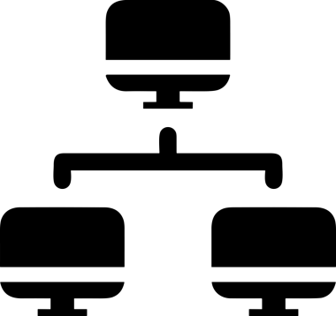 Şeffaf arkaplan ile PNG biçiminde bilgisayar logosu simgesi. Teknoloji markaları, bilişim hizmetleri, web geliştirme veya dijital ürünler için uygun minimalist siyah-beyaz tasarım. Çok yönlü markalaşma ve arayüz kullanımı için temiz ve modern sembol